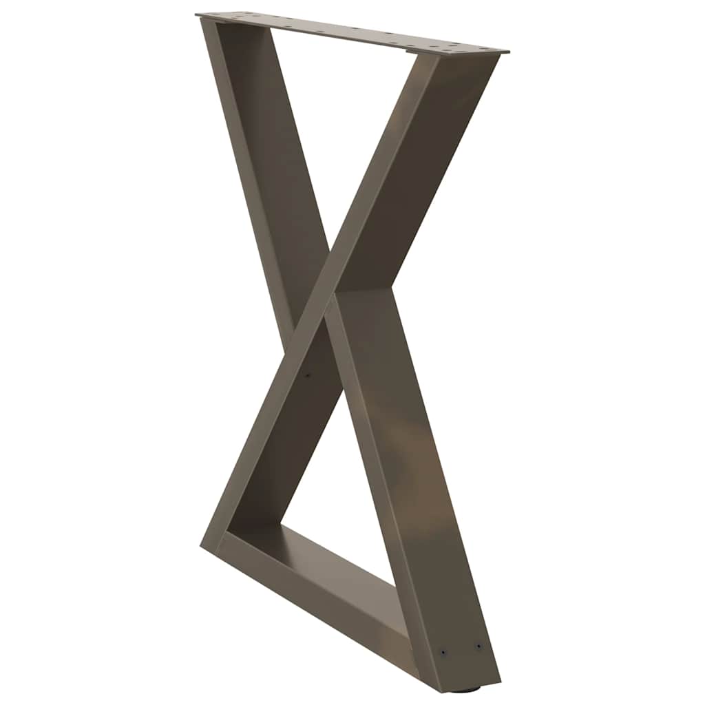Pieds de table à manger 2 pièces Acier naturel 70 x (72-73,3) cm Acier - XIOS