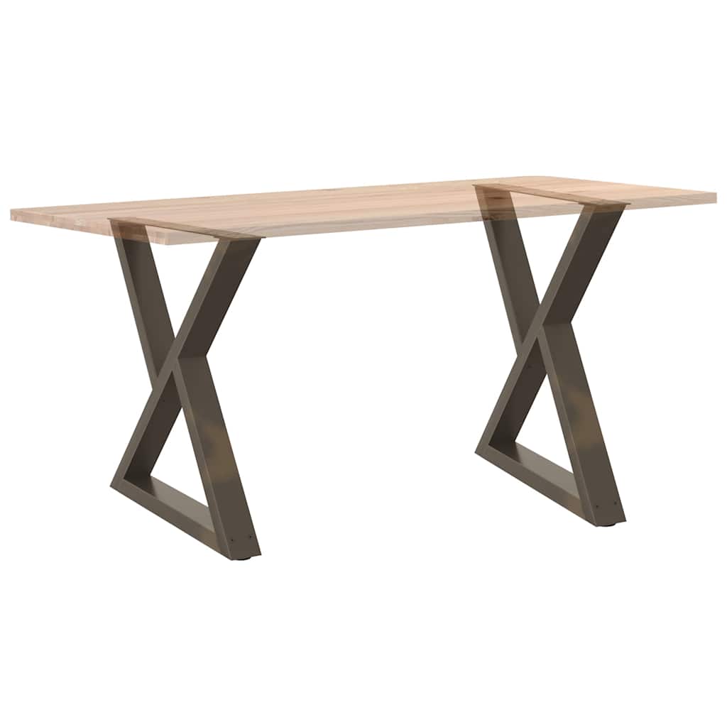 Pieds de table à manger 2 pièces Acier naturel 70 x (72-73,3) cm Acier - XIOS