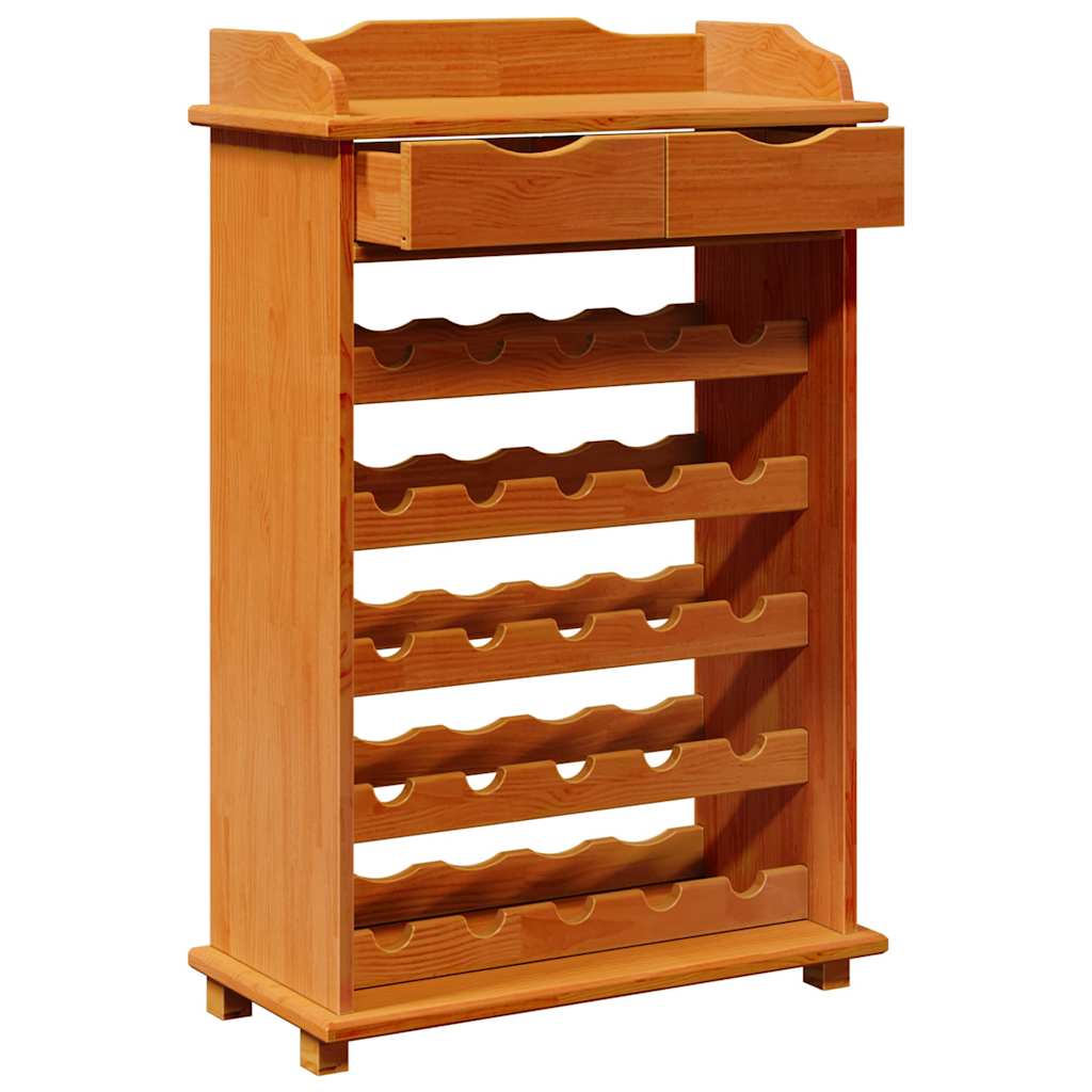 Étagère à vin Marron 90 x 60 x 30 cm Bois massif en pin - XIOS