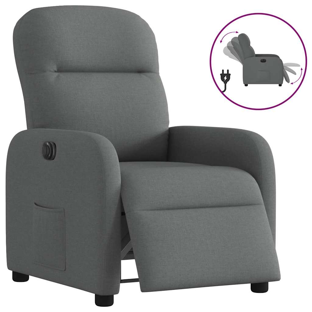 Fauteuil inclinable électrique Gris foncé Tissu - XIOS