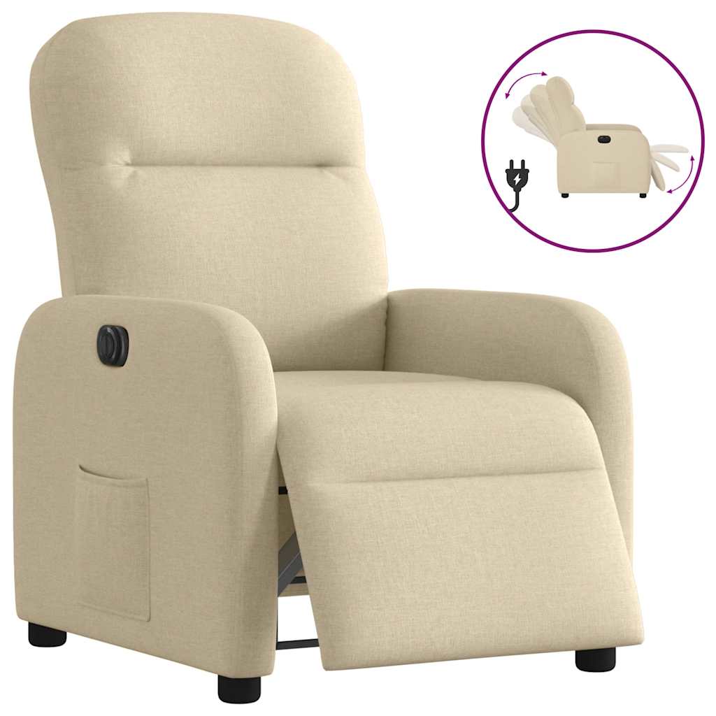 Fauteuil inclinable électrique Crème Tissu - XIOS