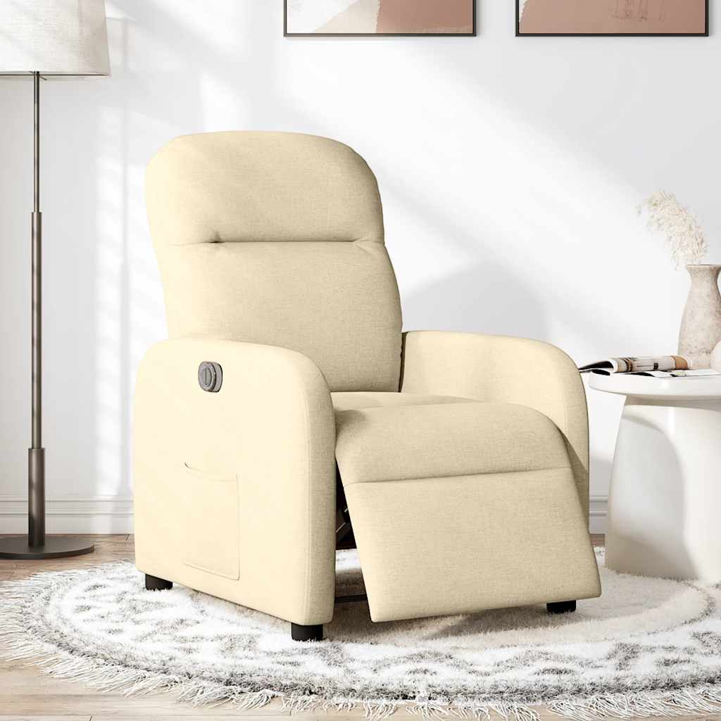 Fauteuil inclinable électrique Crème Tissu - XIOS