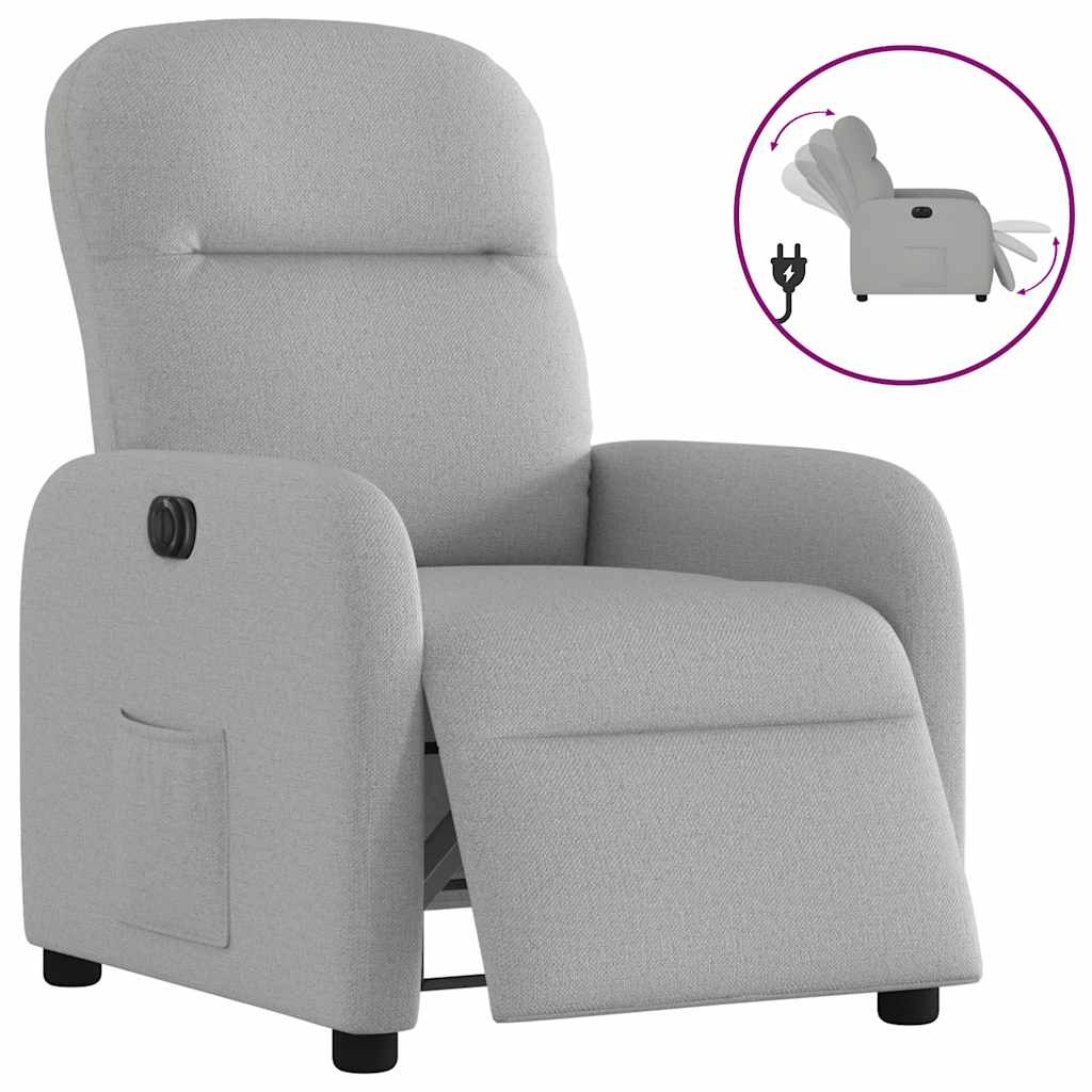 Fauteuil inclinable électrique gris nuage tissu - XIOS