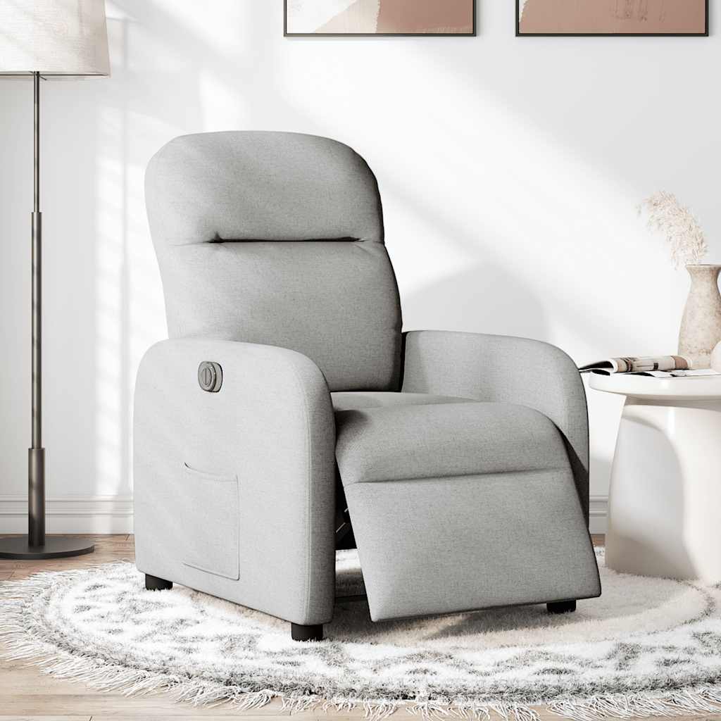 Fauteuil inclinable électrique gris nuage tissu - XIOS