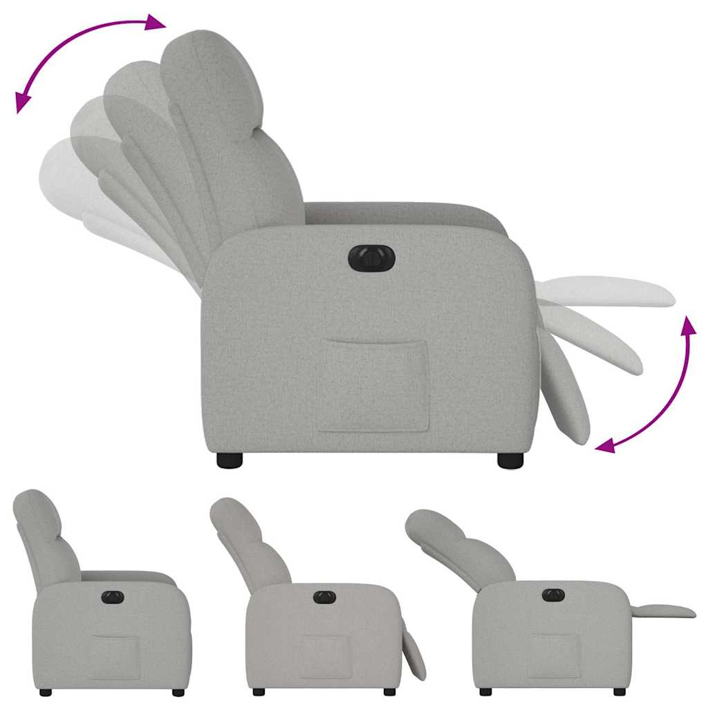 Fauteuil inclinable électrique gris nuage tissu - XIOS