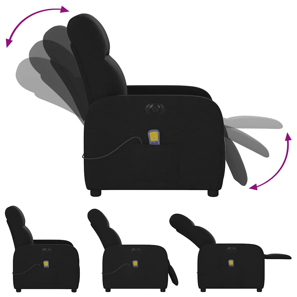 Fauteuil de massage inclinable électrique Noir Tissu - XIOS