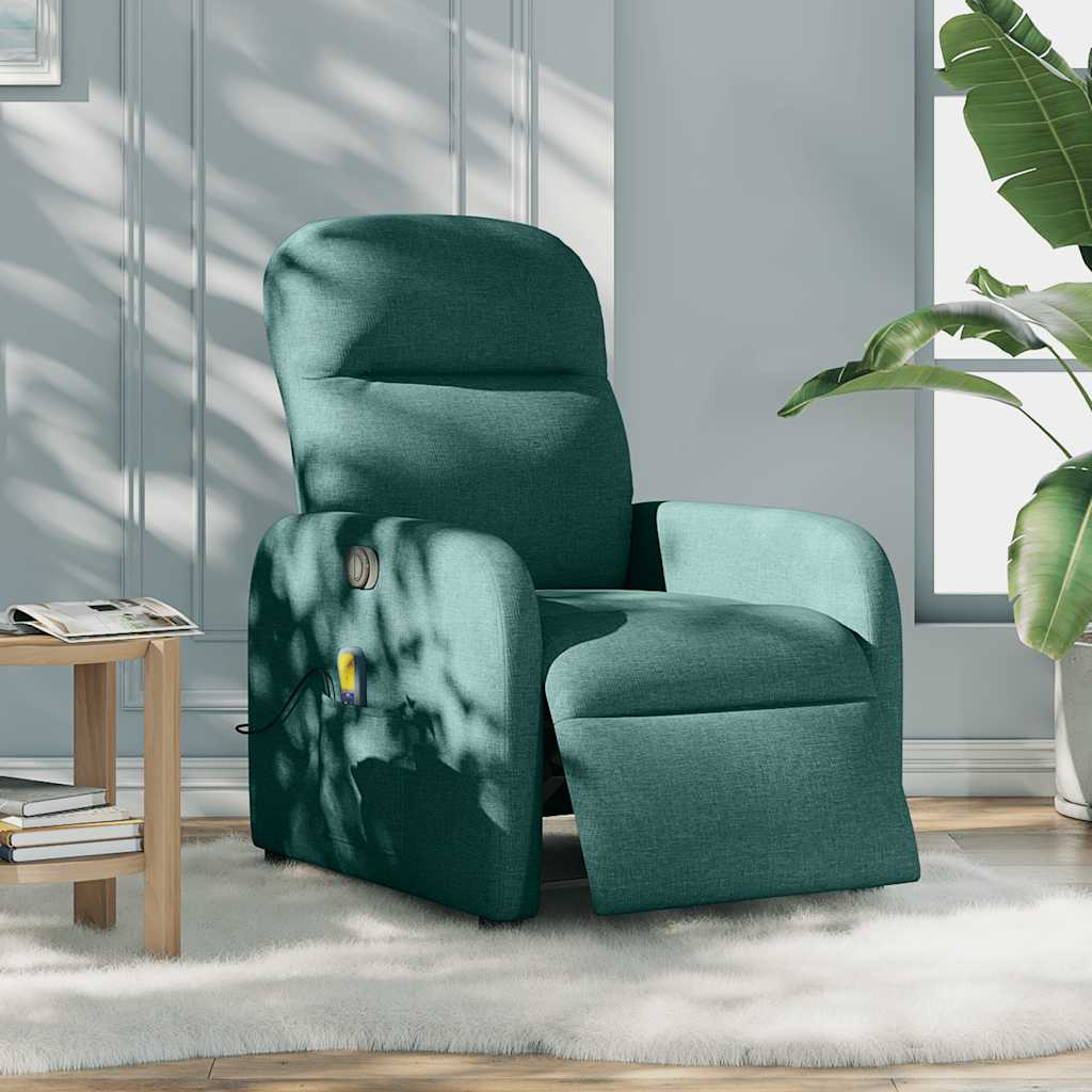 Fauteuil de massage inclinable électrique Vert foncé Tissu - XIOS