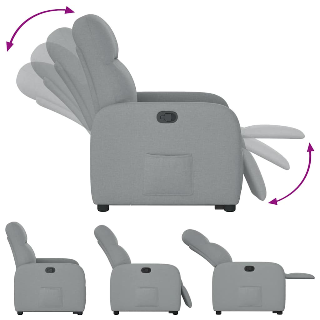 Fauteuil inclinable Gris clair Tissu