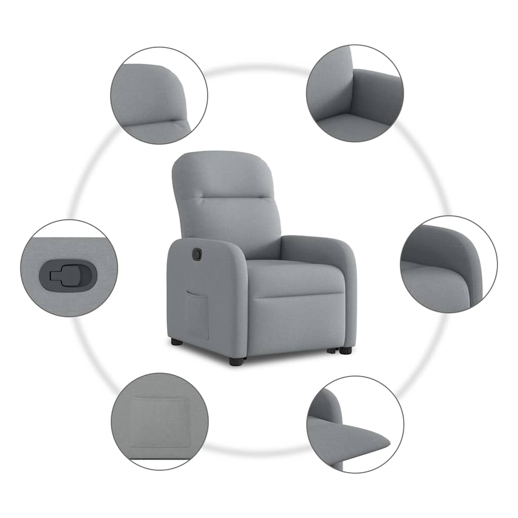 Fauteuil inclinable Gris clair Tissu