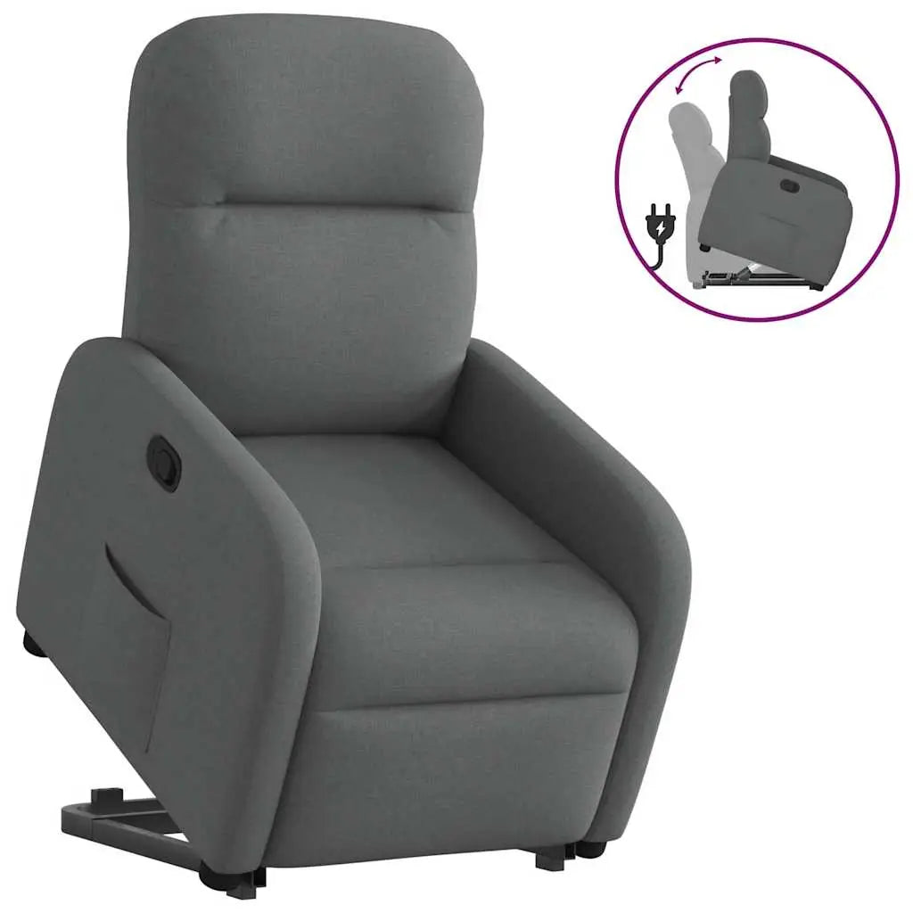 Fauteuil inclinable Gris foncé Tissu - XIOS