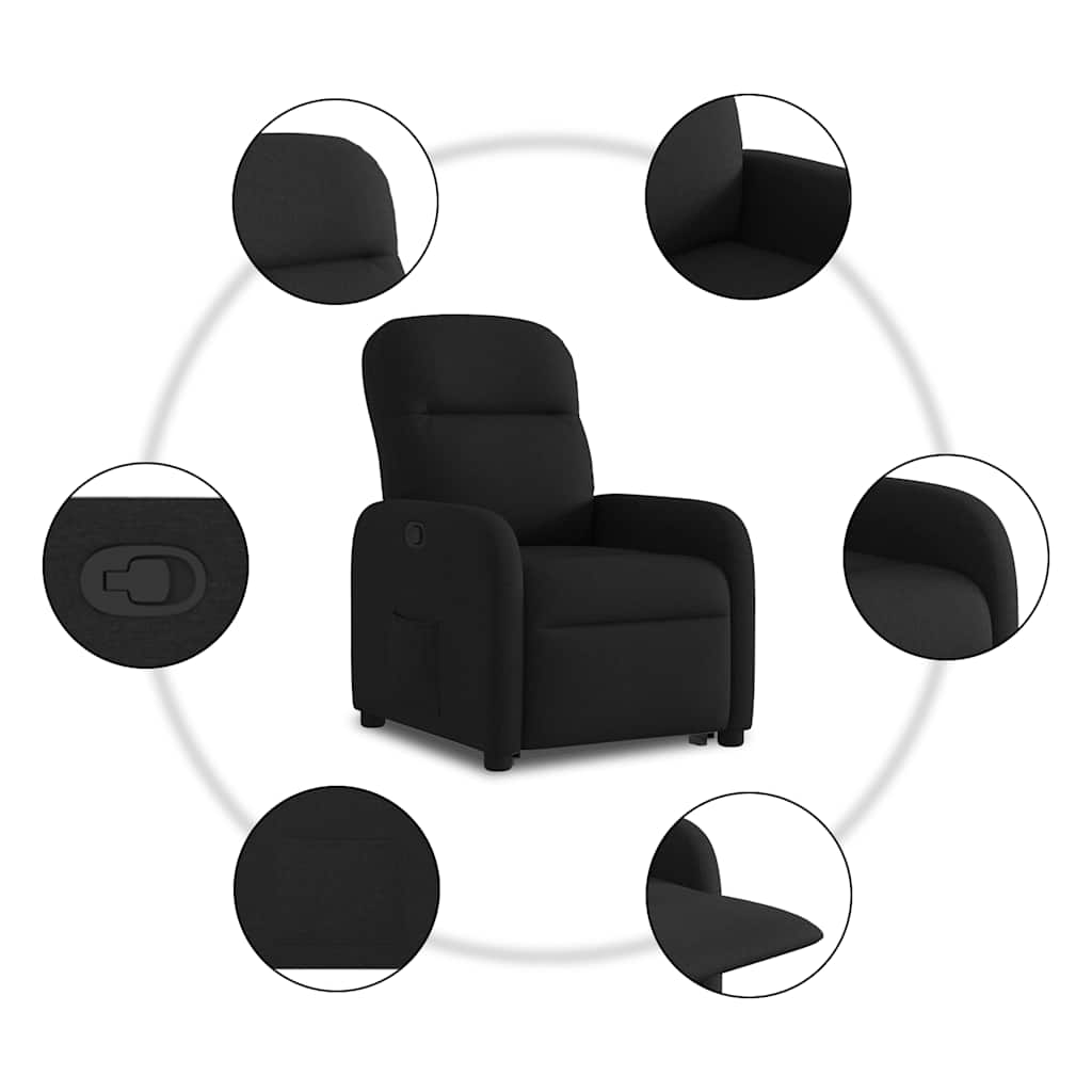 Fauteuil inclinable noir tissu