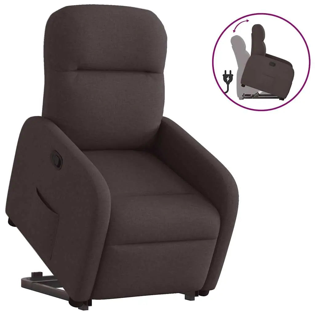Fauteuil inclinable marron foncé tissu - XIOS