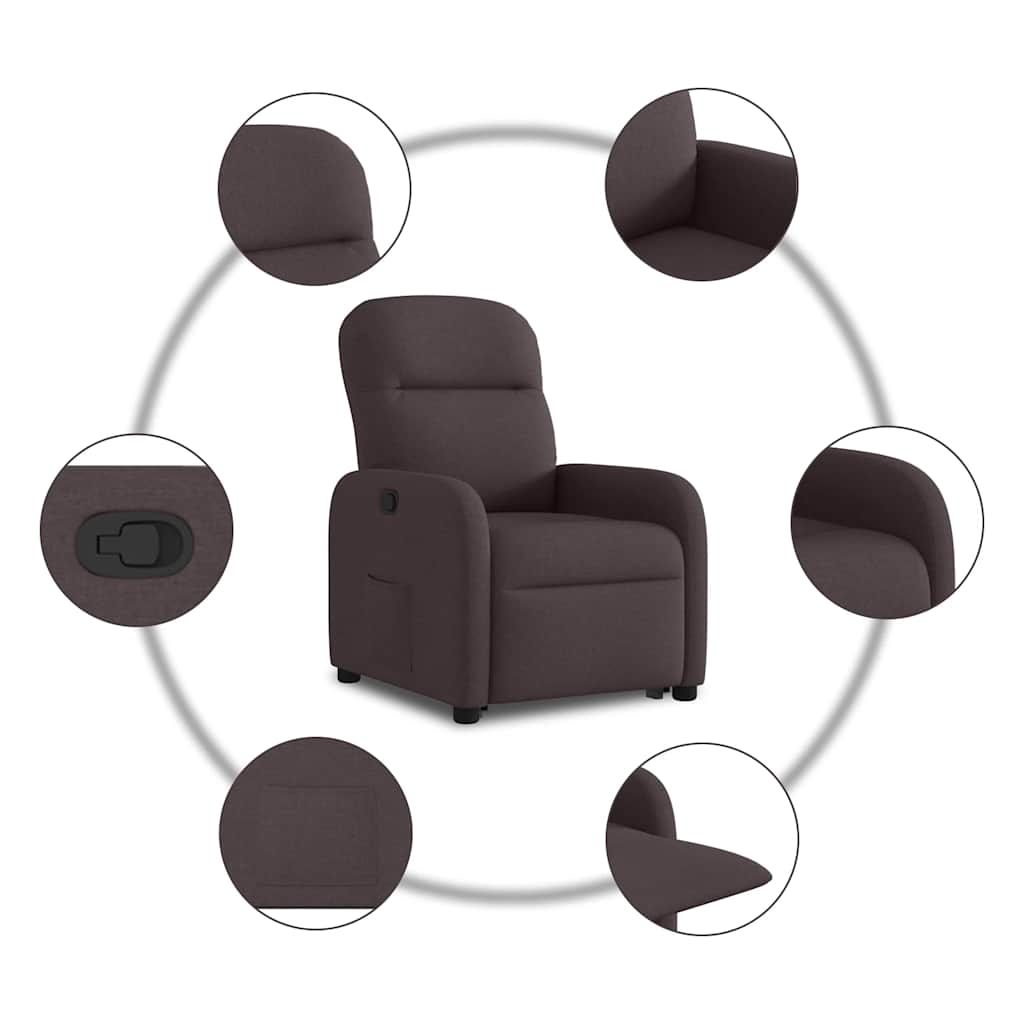 Fauteuil inclinable marron foncé tissu - XIOS