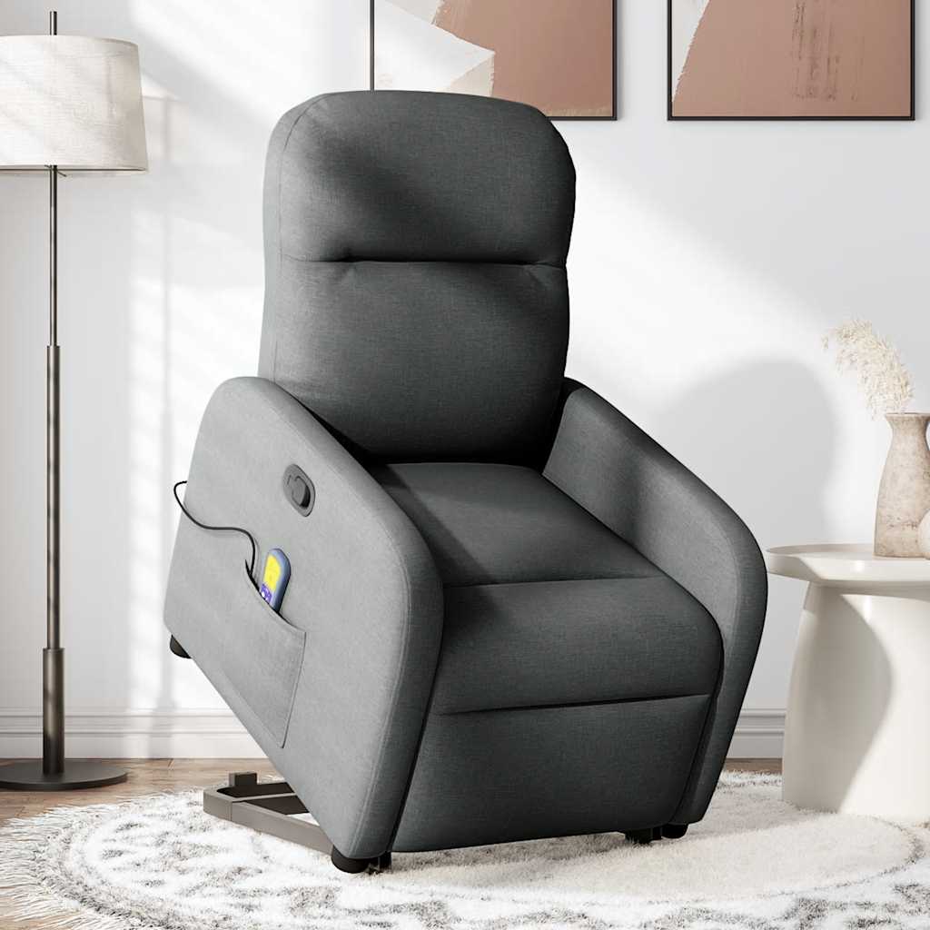 Fauteuil de massage inclinable Gris foncé Tissu - XIOS