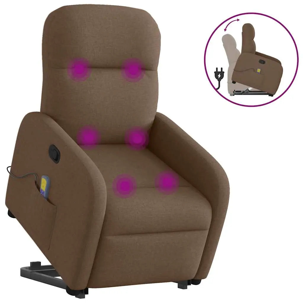 Fauteuil de massage inclinable Marron Tissu - XIOS