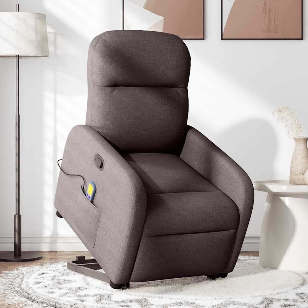 Fauteuil inclinable de massage Marron foncé Tissu - XIOS