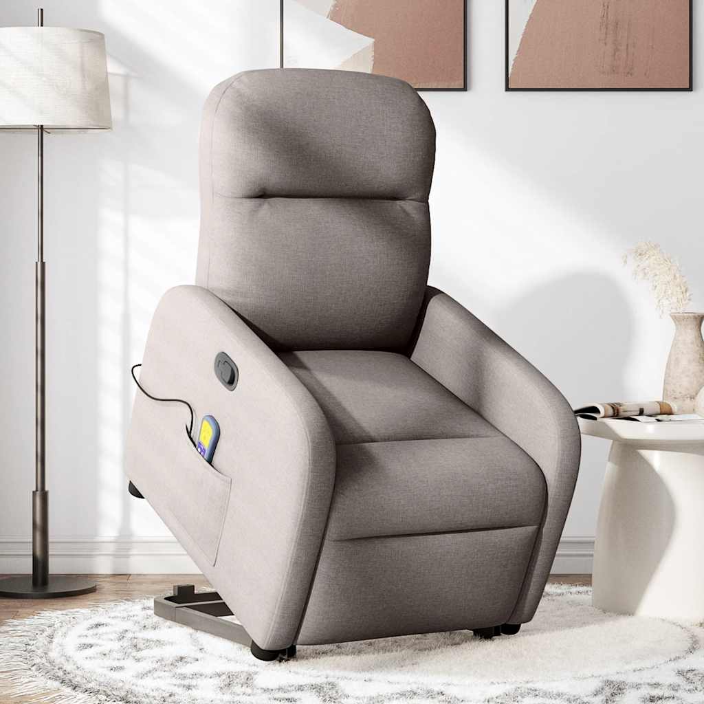 Fauteuil inclinable de massage Taupe Tissu - XIOS