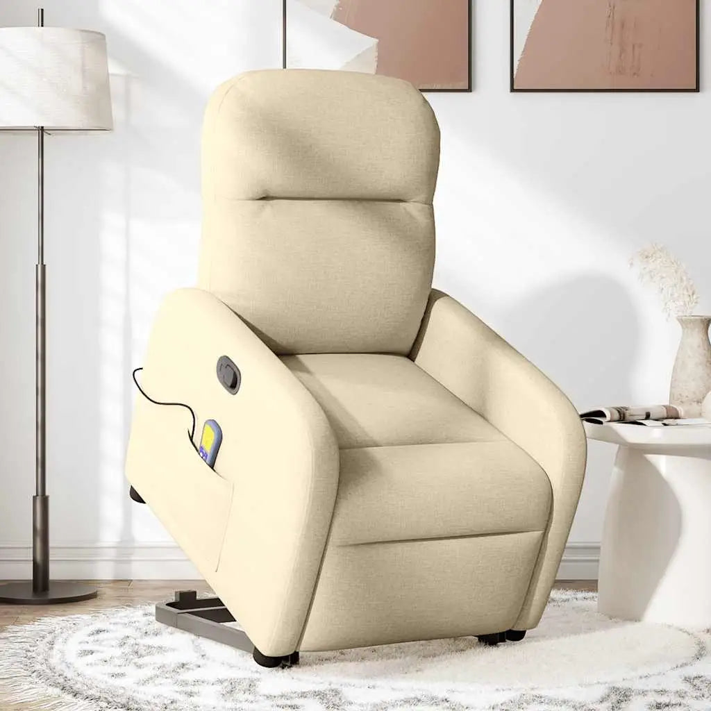 Fauteuil inclinable de massage Crème Tissu - XIOS