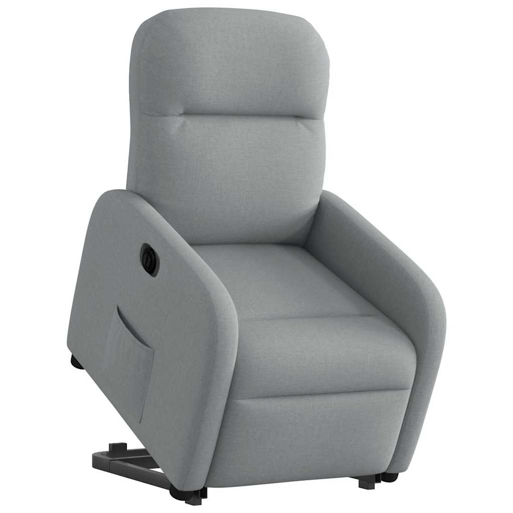 Fauteuil inclinable électrique gris clair tissu - XIOS