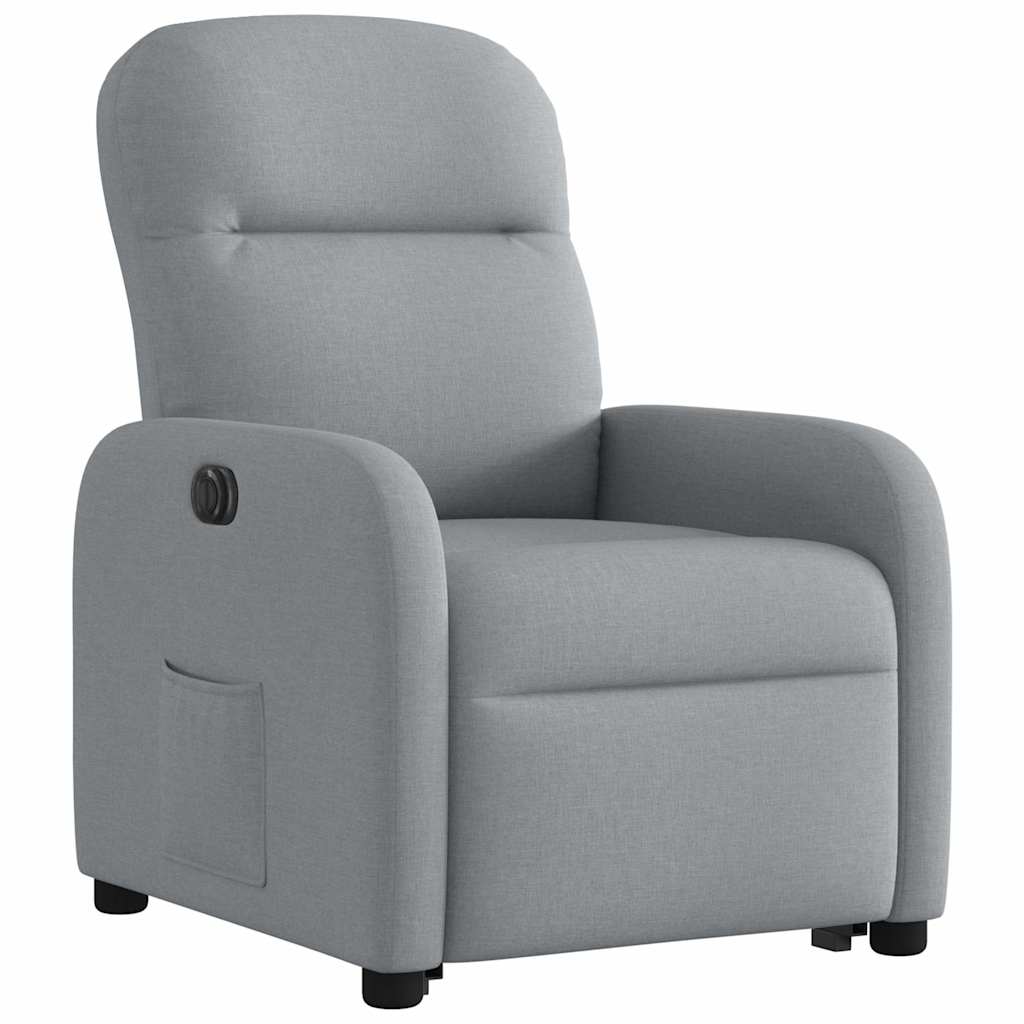 Fauteuil inclinable électrique gris clair tissu - XIOS