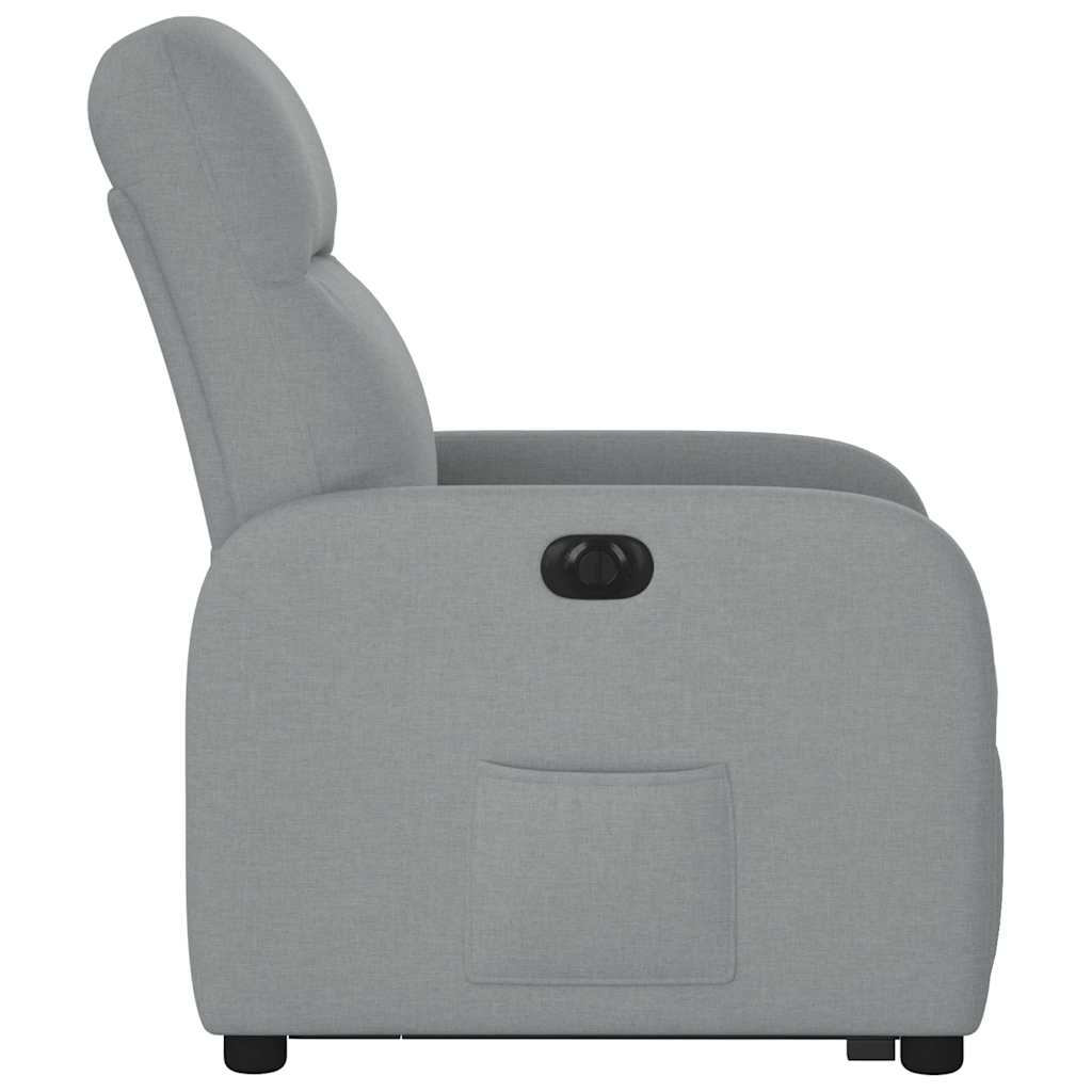 Fauteuil inclinable électrique gris clair tissu - XIOS
