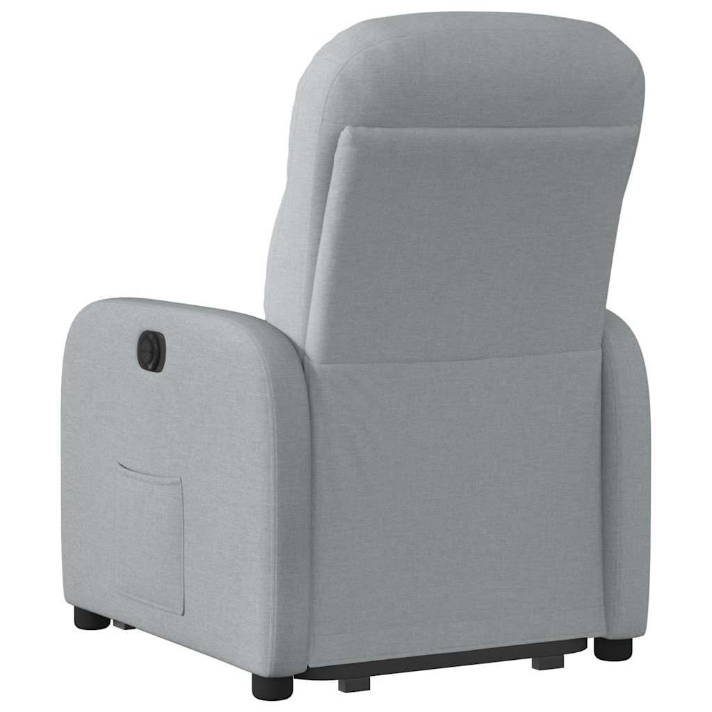 Fauteuil inclinable électrique gris clair tissu - XIOS