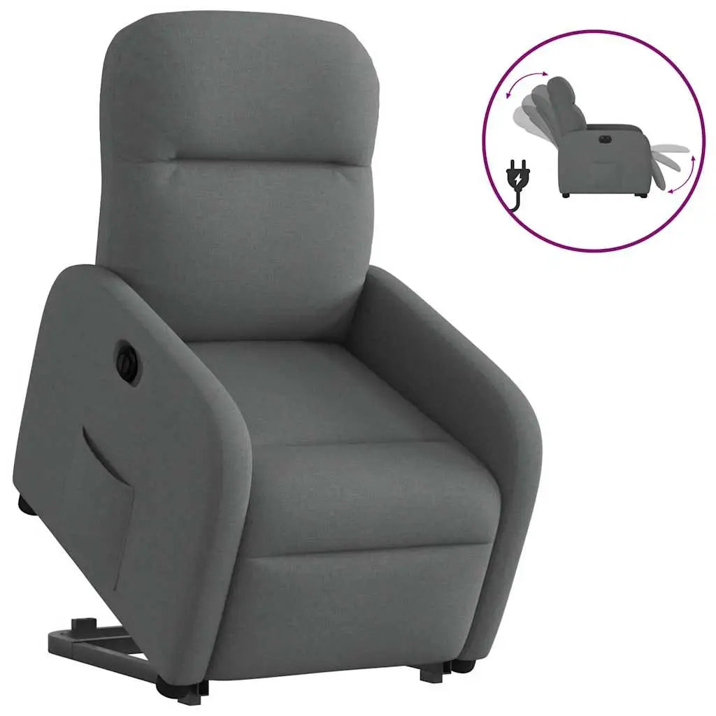 Fauteuil inclinable électrique gris foncé tissu - XIOS