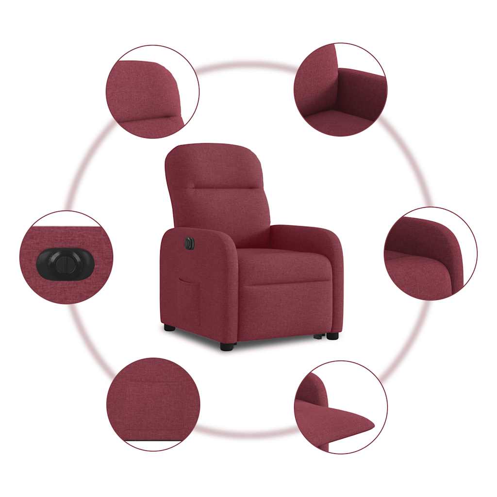 Fauteuil inclinable électrique rouge bordeaux tissu - XIOS