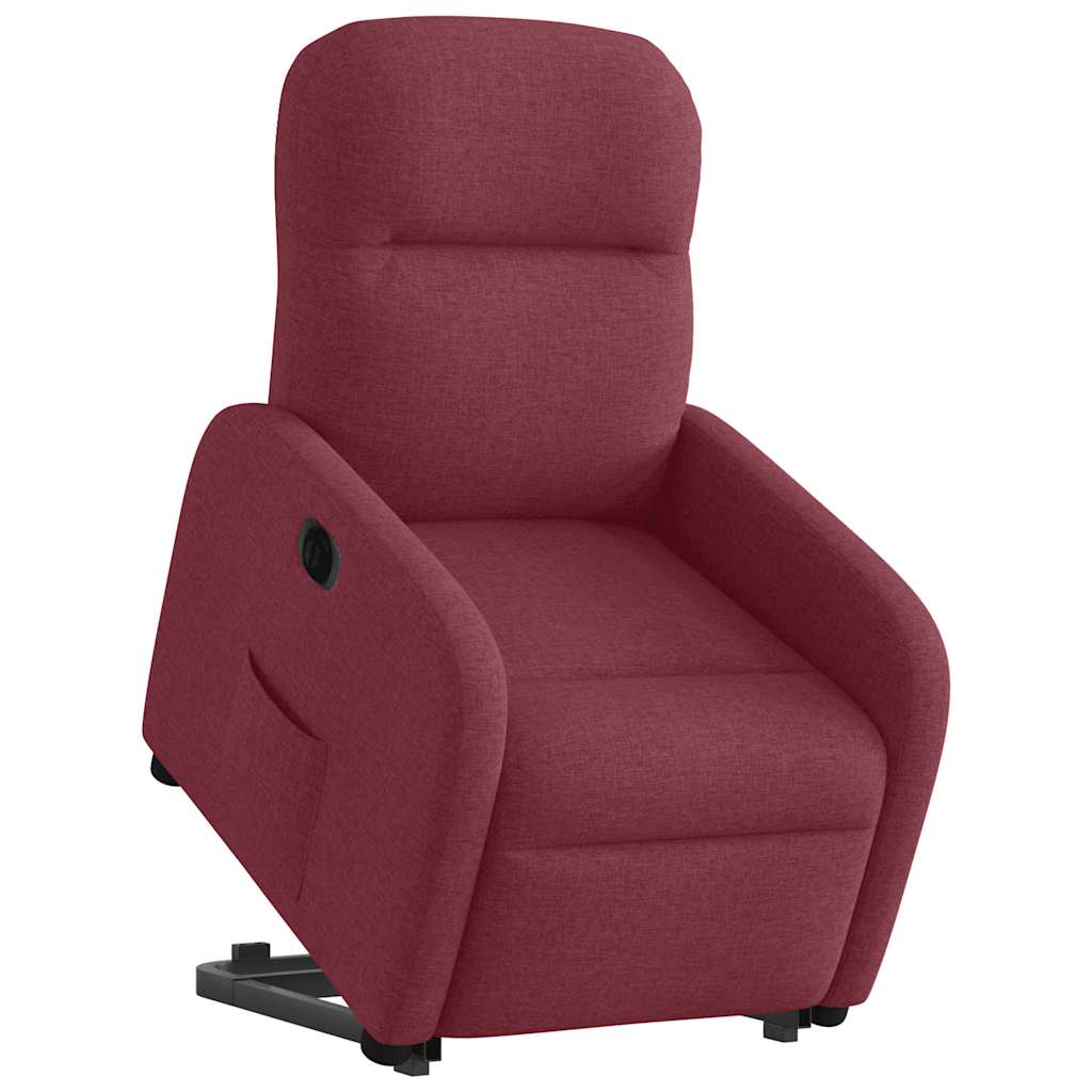 Fauteuil inclinable électrique rouge bordeaux tissu - XIOS