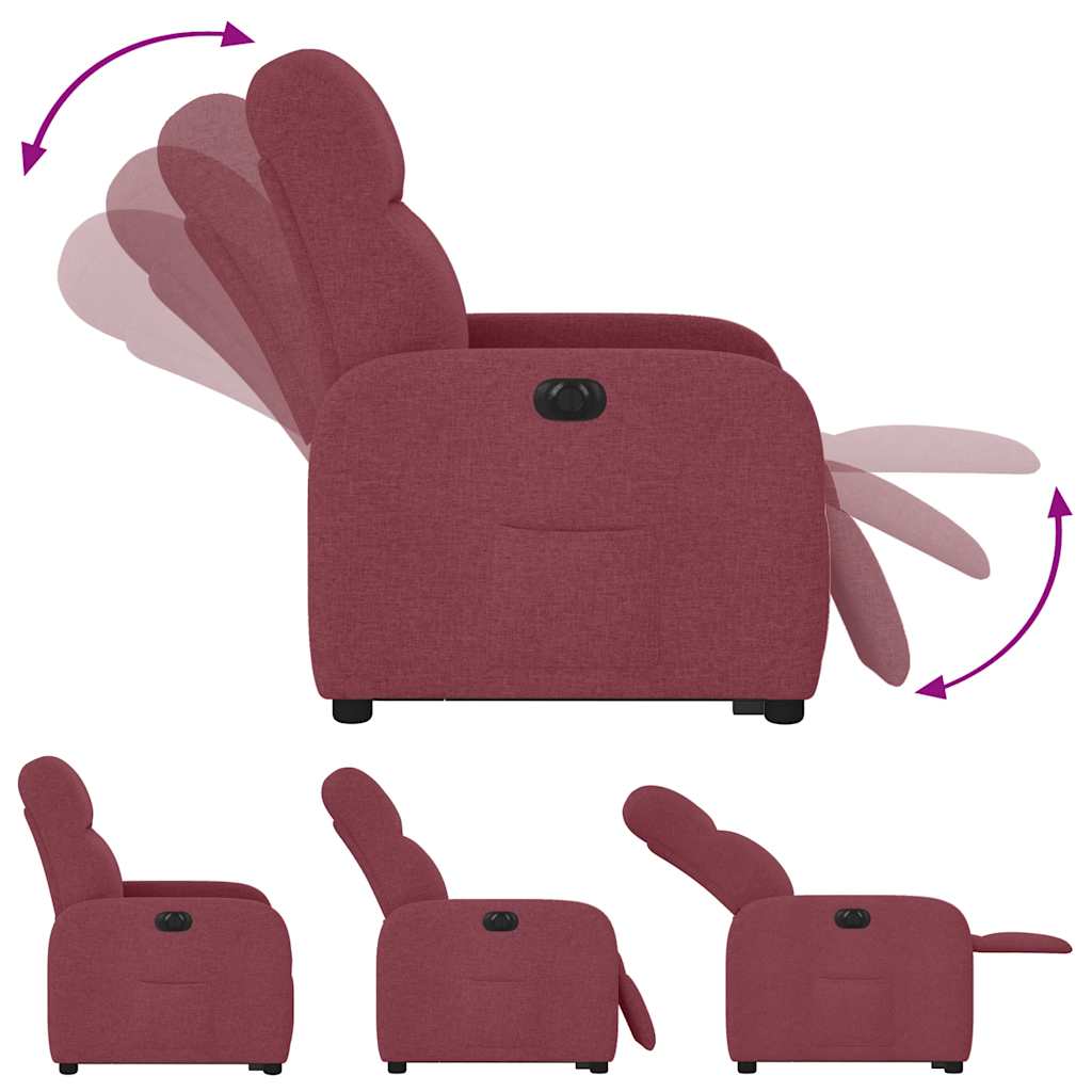 Fauteuil inclinable électrique rouge bordeaux tissu - XIOS
