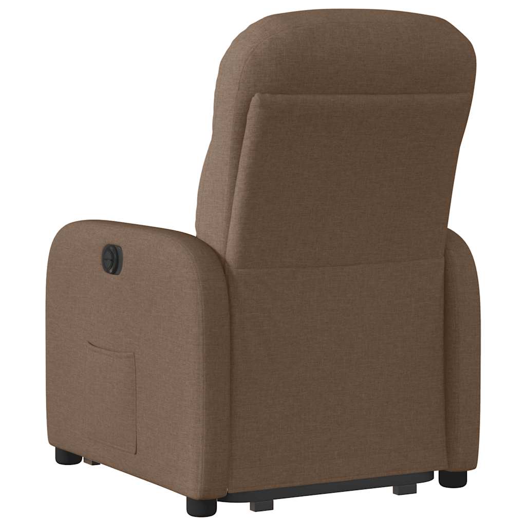 Fauteuil inclinable électrique marron tissu - XIOS