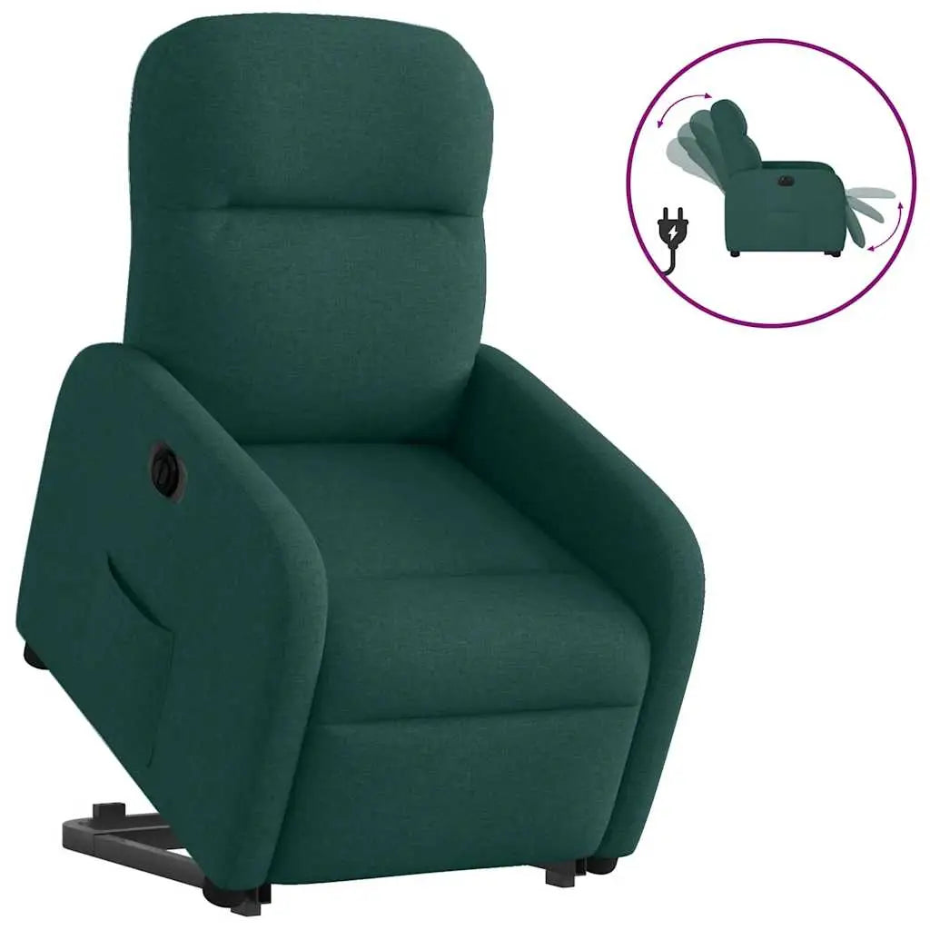 Fauteuil inclinable électrique vert foncé tissu - XIOS