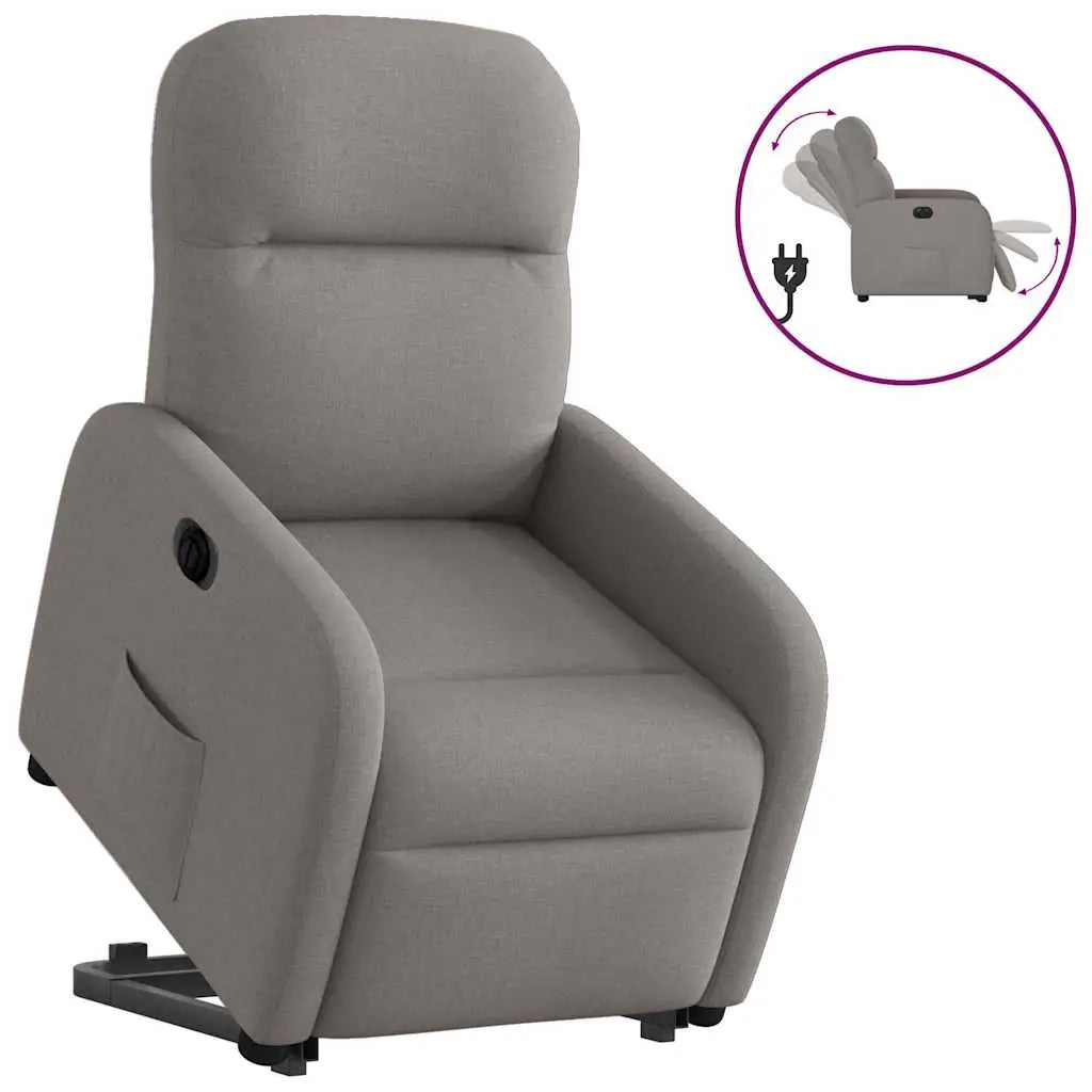 Fauteuil inclinable électrique taupe tissu - XIOS