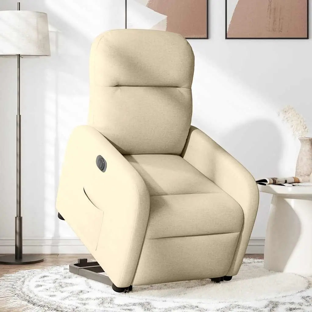 Fauteuil inclinable électrique crème tissu - XIOS