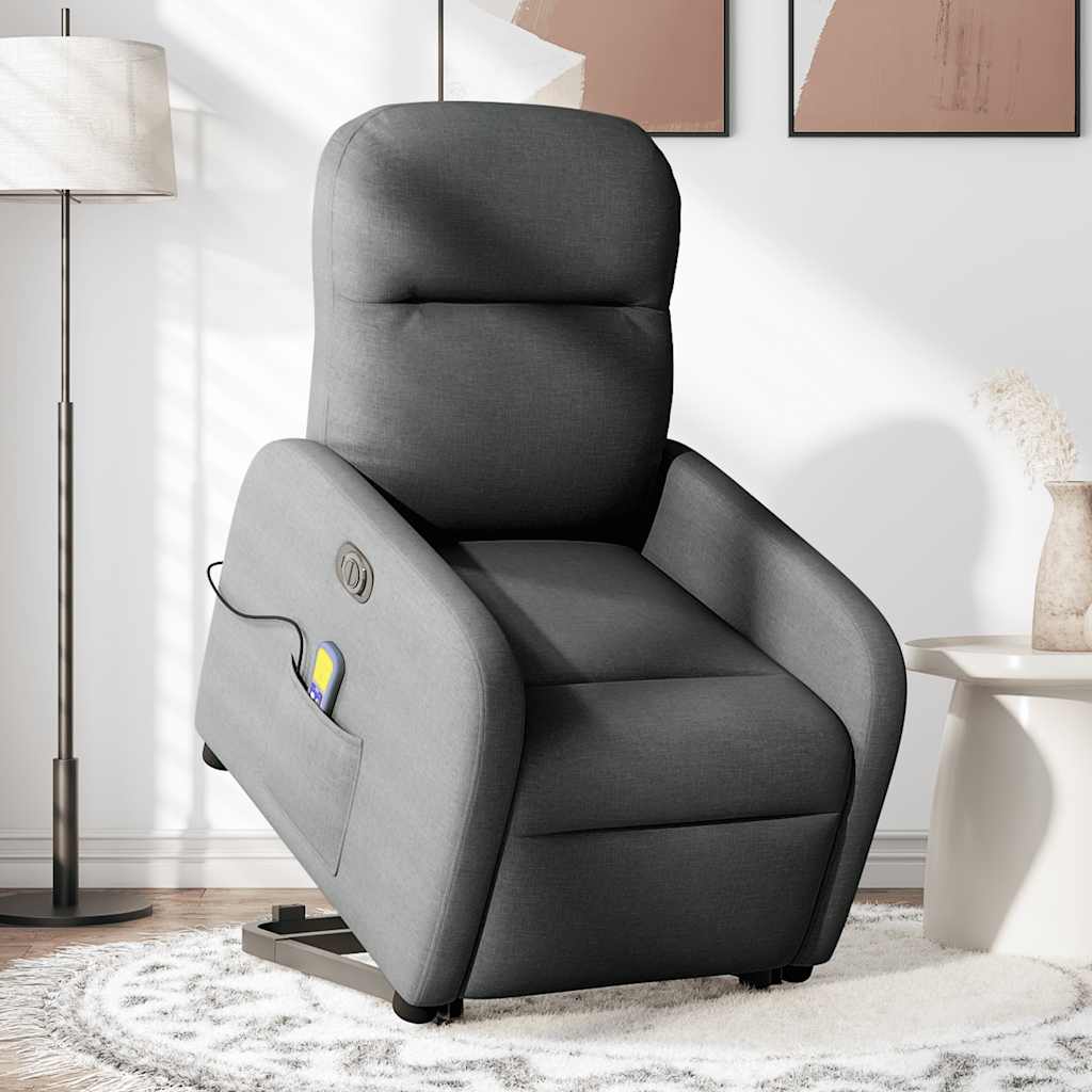 Fauteuil inclinable de massage électrique Gris foncé Tissu - XIOS