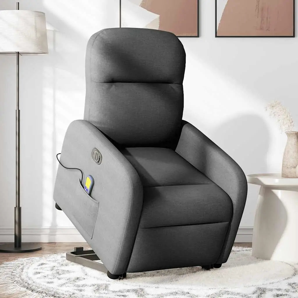 Fauteuil inclinable de massage électrique Gris foncé Tissu - XIOS