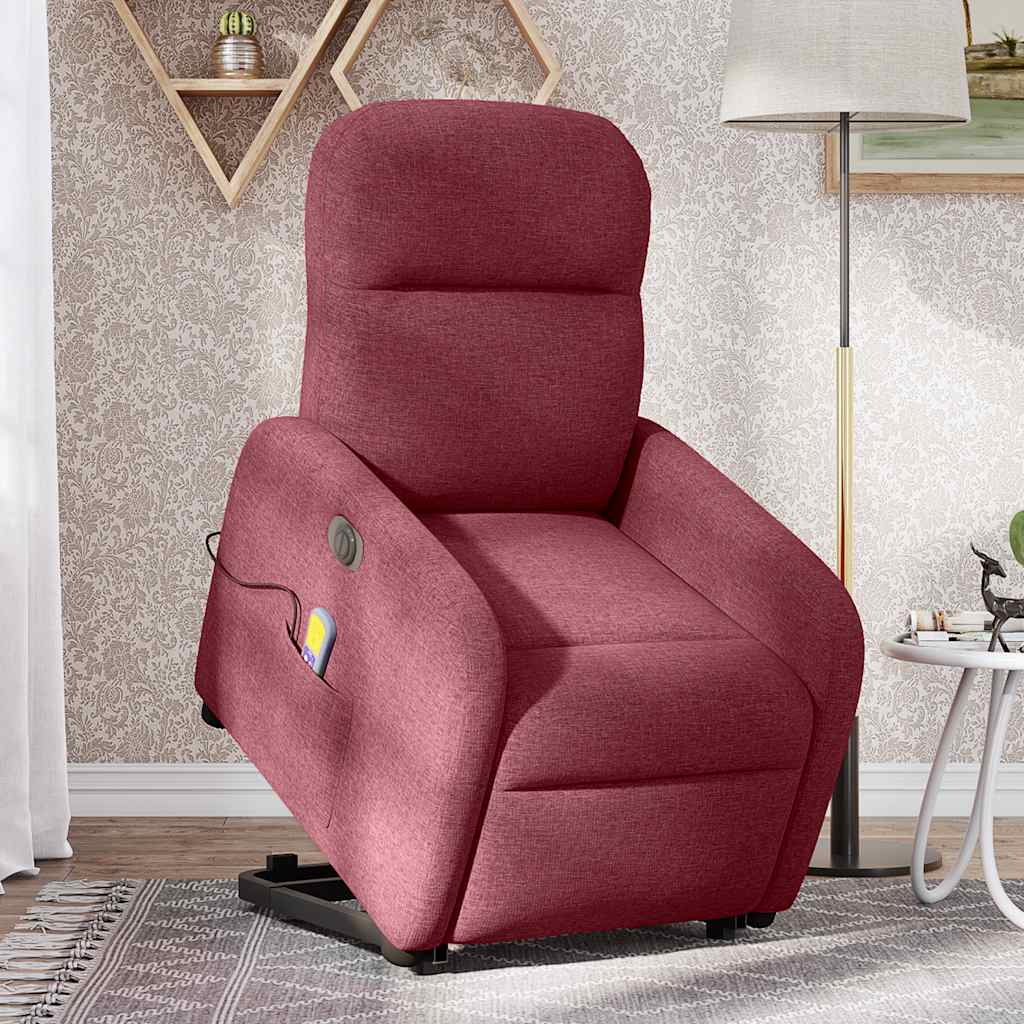 Fauteuil inclinable de massage électrique Rouge bordeaux Tissu - XIOS