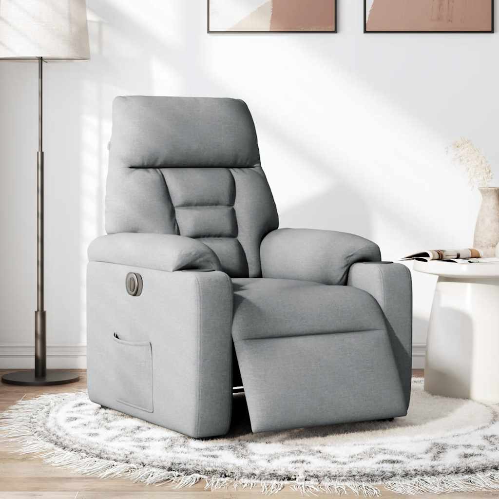 Fauteuil inclinable électrique Gris clair Tissu