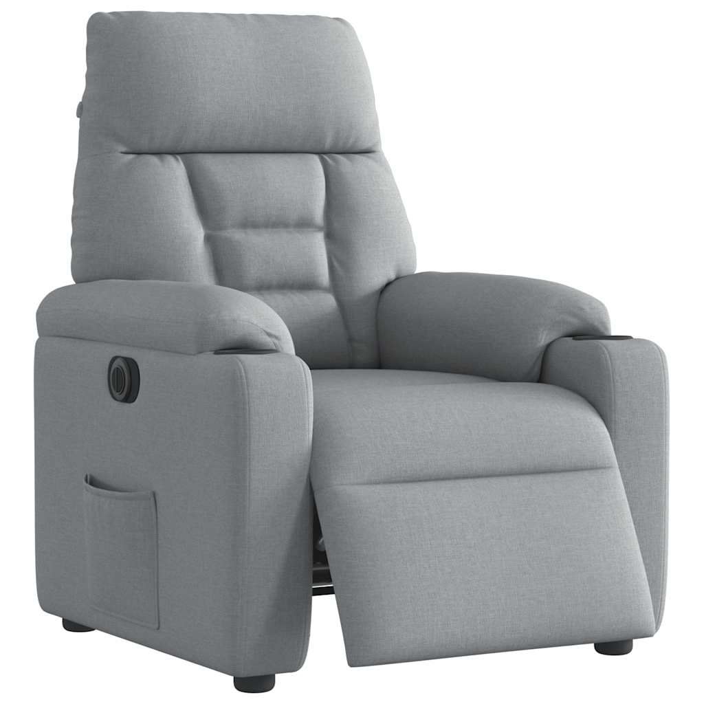 Fauteuil inclinable électrique Gris clair Tissu