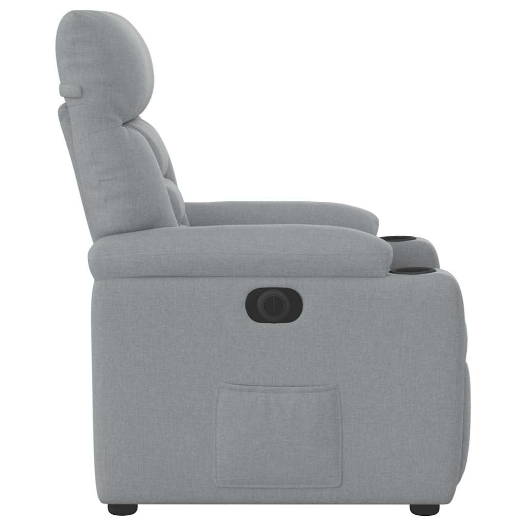 Fauteuil inclinable électrique Gris clair Tissu