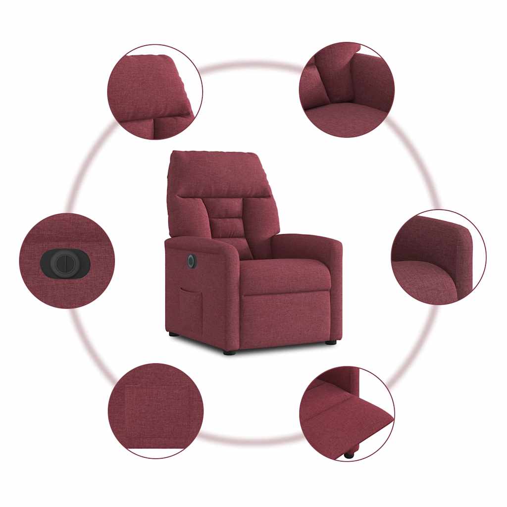 Fauteuil inclinable électrique Rouge bordeaux Tissu - XIOS