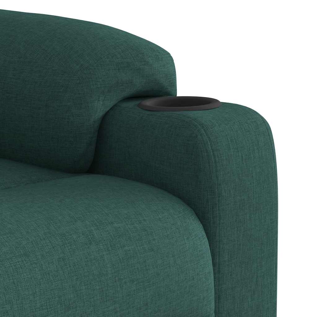 Fauteuil inclinable électrique Vert foncé Tissu