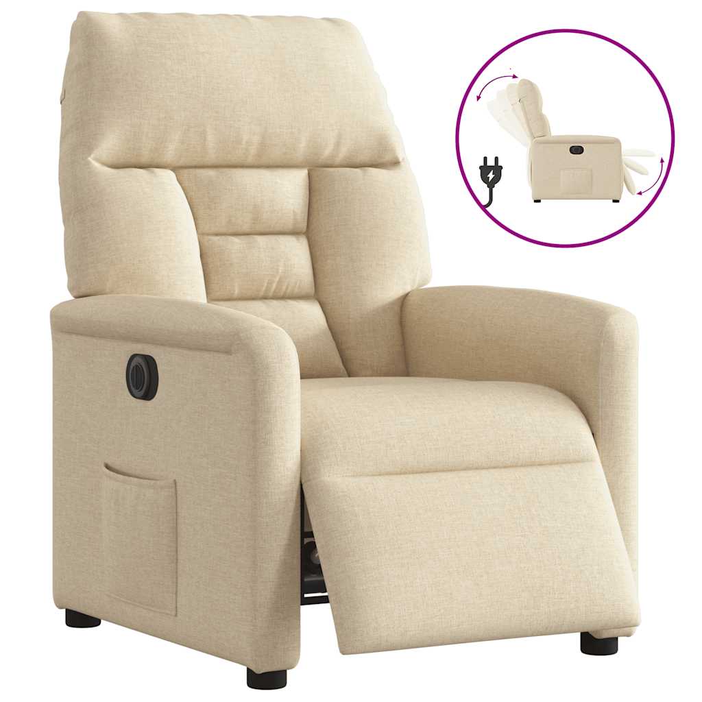 Fauteuil inclinable électrique Crème Tissu - XIOS