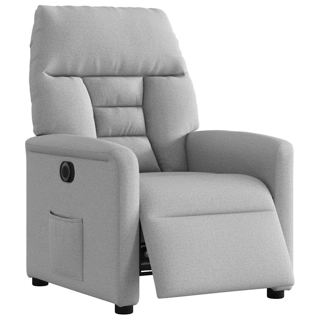 Fauteuil inclinable électrique gris nuage tissu - XIOS