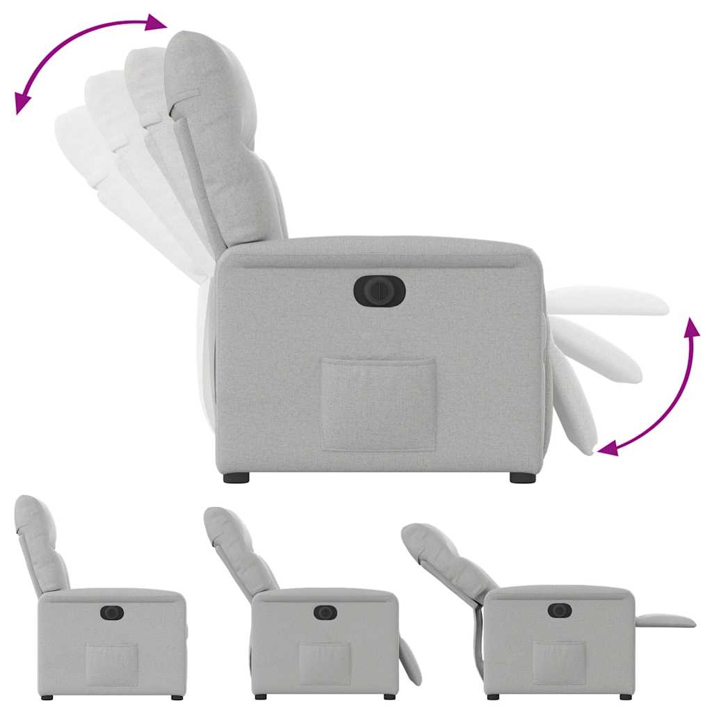 Fauteuil inclinable électrique gris nuage tissu - XIOS