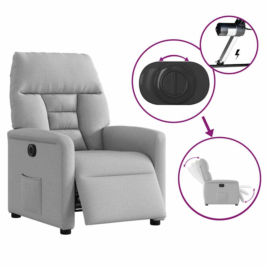 Fauteuil inclinable électrique gris nuage tissu - XIOS