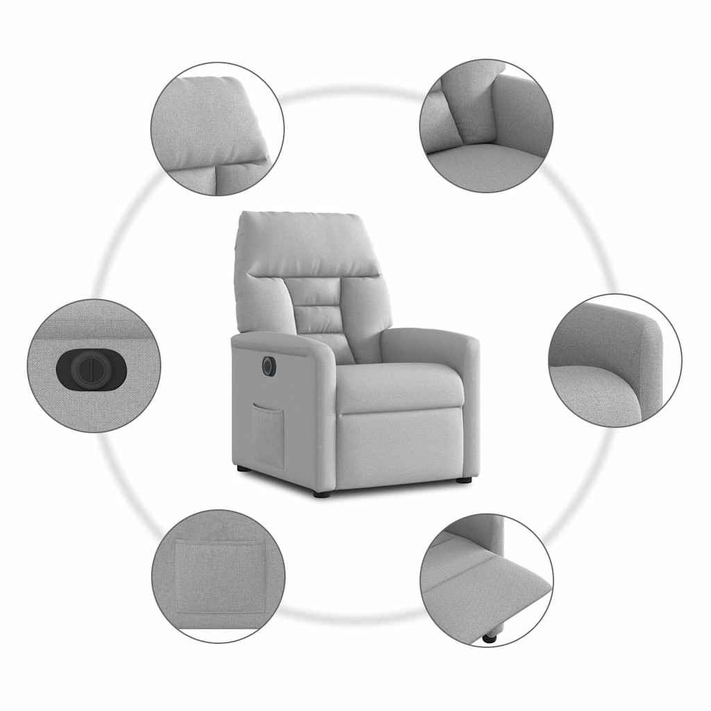 Fauteuil inclinable électrique gris nuage tissu - XIOS