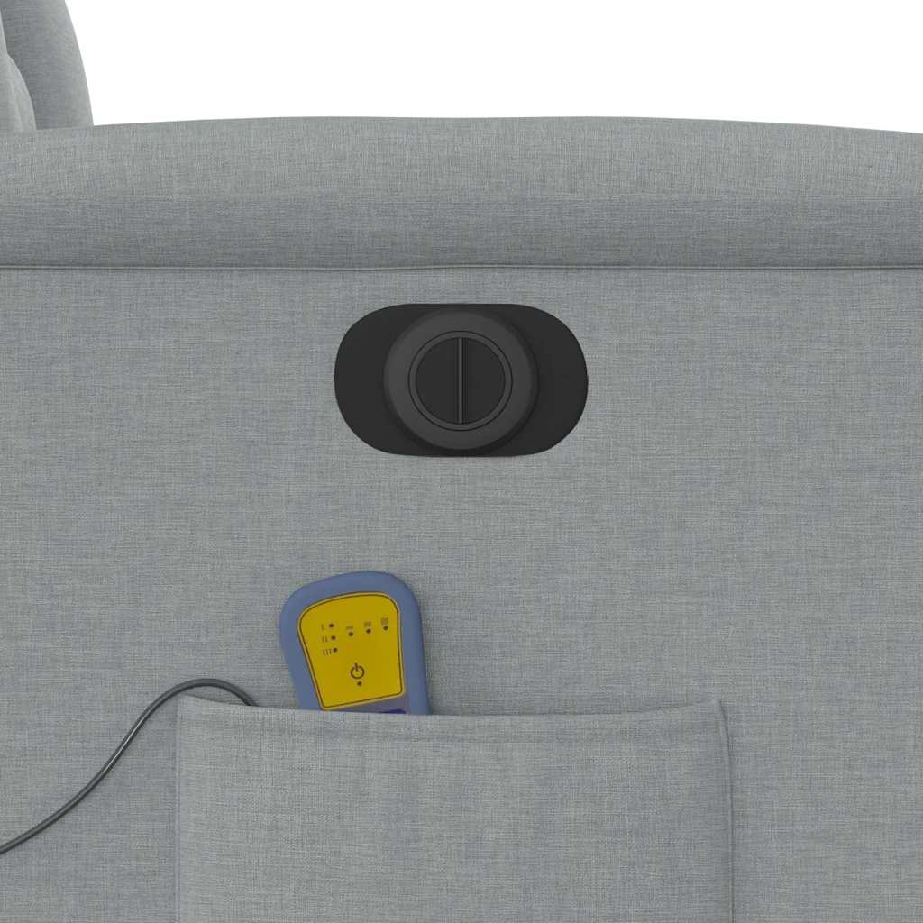 Fauteuil de massage inclinable électrique gris clair tissu