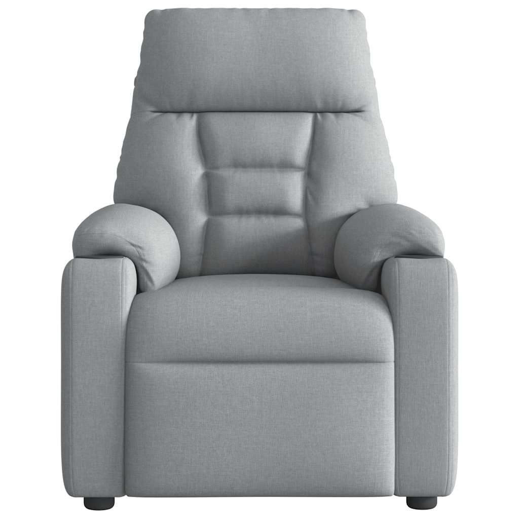Fauteuil de massage inclinable électrique gris clair tissu