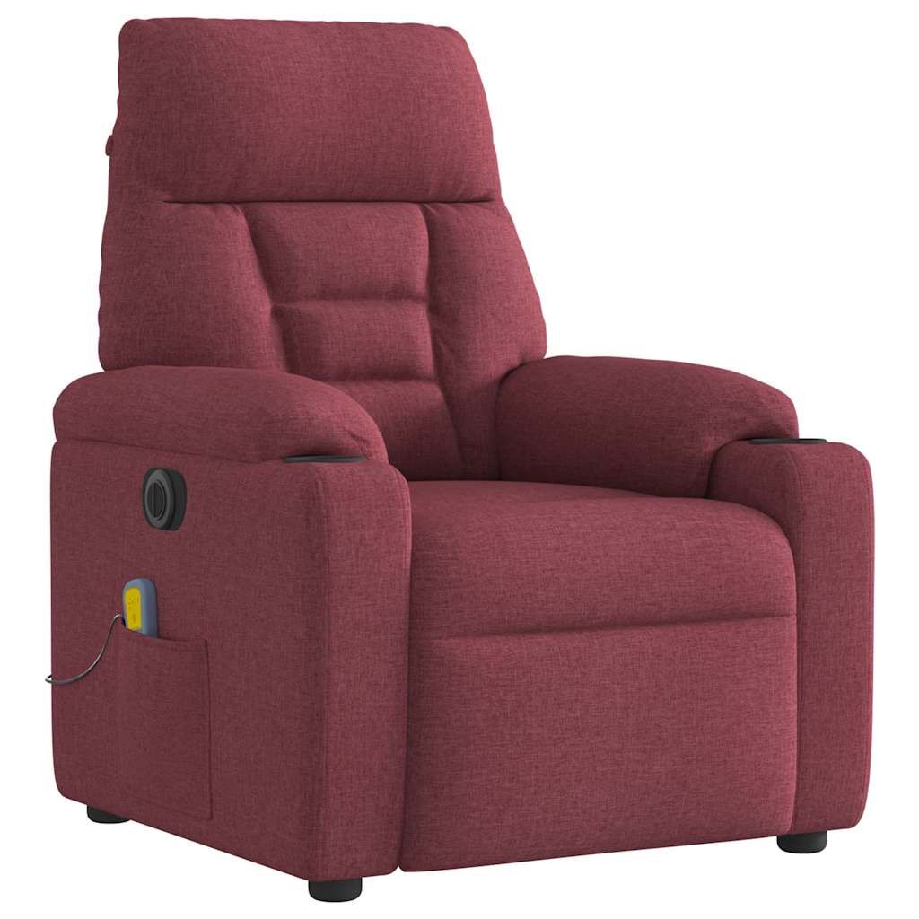 Fauteuil de massage inclinable électrique Rouge bordeaux Tissu